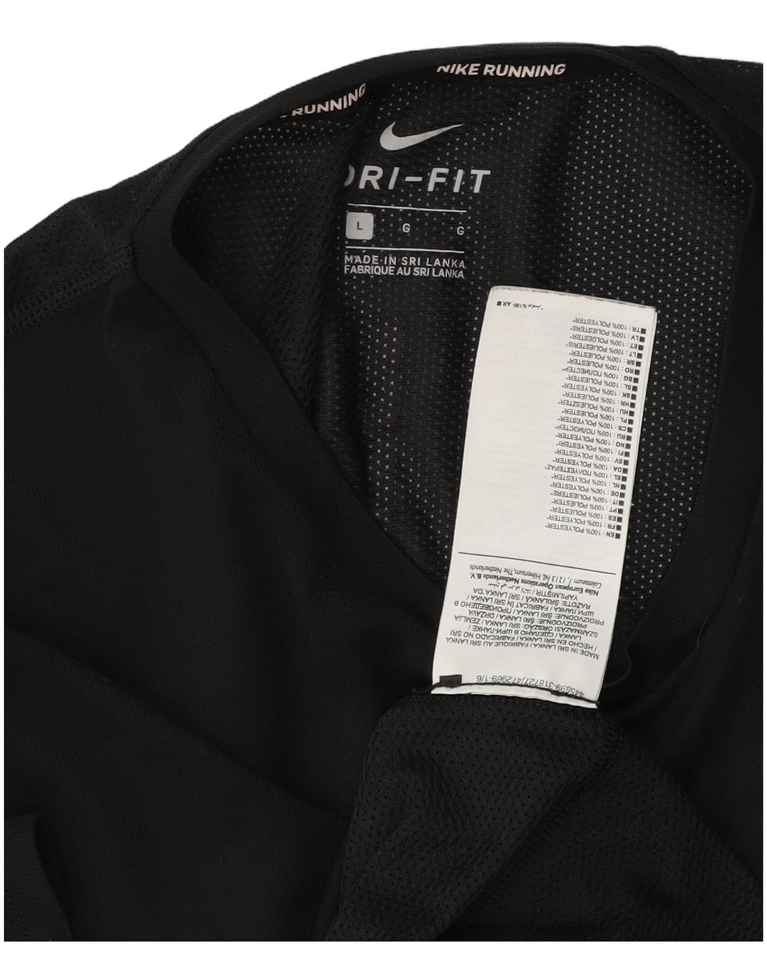 Nike Herre Dri Fit T-shirt Top Stor sort polyester