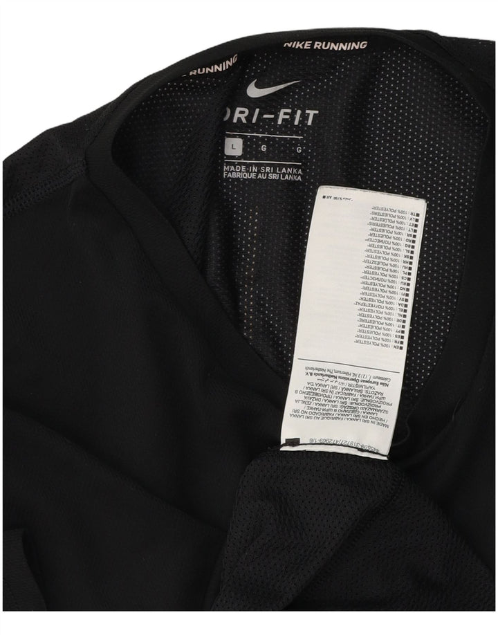 Nike Herre Dri Fit T-shirt Top Stor sort polyester