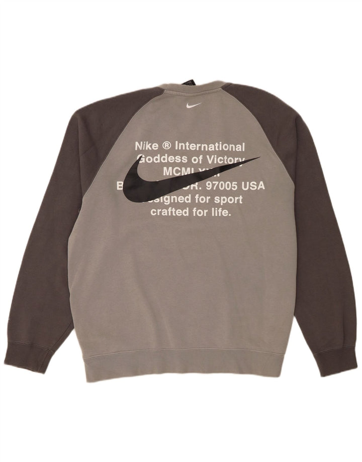 Nike grafisk sweatshirt til mænd, stor grå bomuld