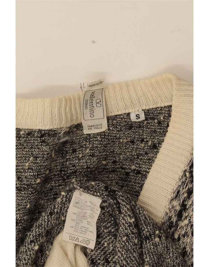 Valentino herre cardigan sweater lille grå ternet bomuld