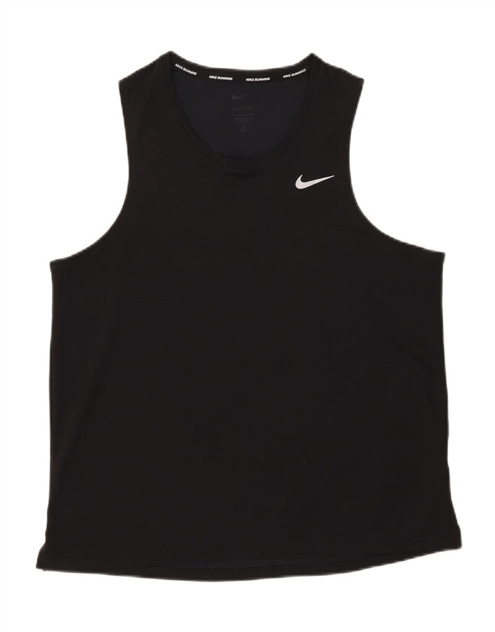 Nike Dame Dri Fit Vest Top UK 16 Large Black Polyester