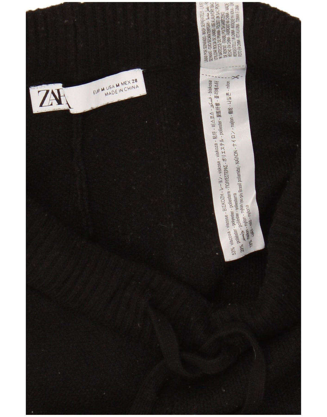 Zara træningsdragt til kvinder Joggers UK 12 Medium Black Viscose