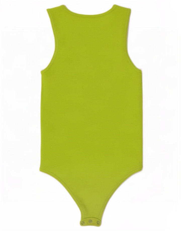 Zara Dame Ærmeløs Bodysuit UK 12 Medium Green Viscose
