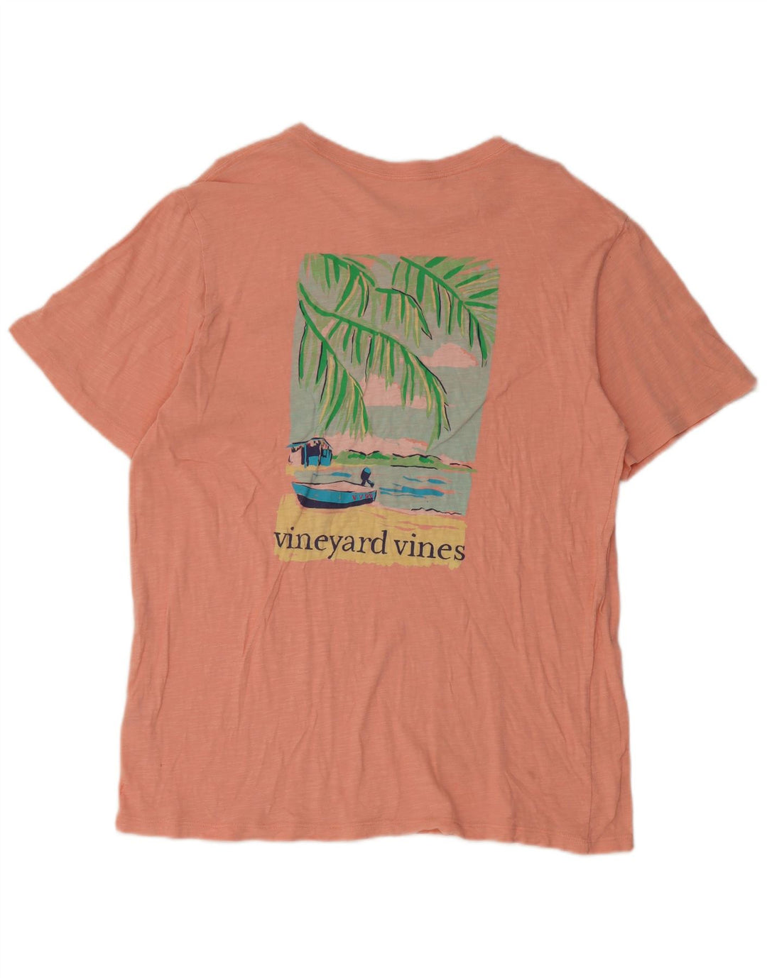 Vineyard Vines Herre grafisk T-shirt Top Medium Pink Bomuld