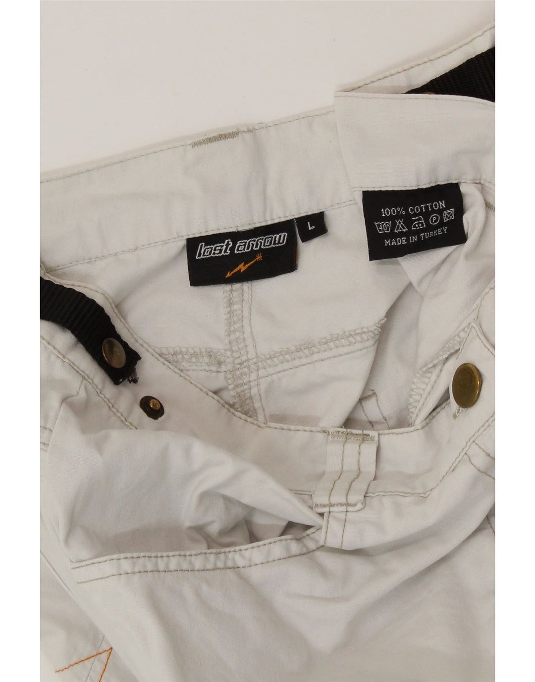 VINTAGE Dame Bootcut Casual Bukser Large W34 L33 Hvid Bomuld