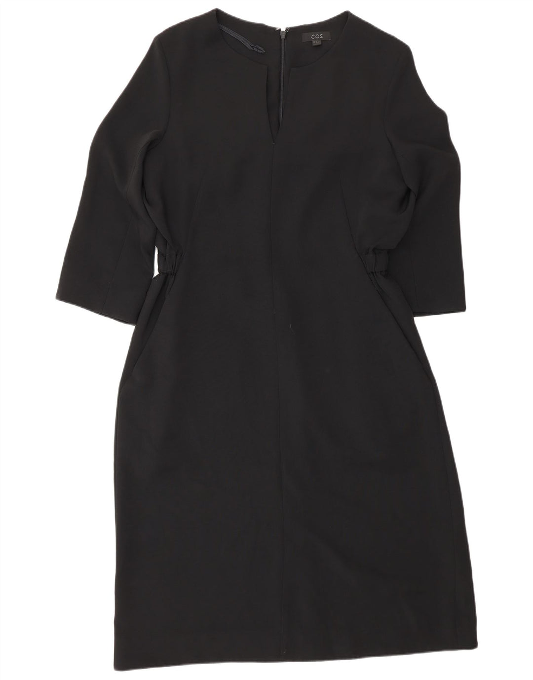 Cos Dame 3/4-ærmet Skede Kjole EU 38 Medium Sort Polyester