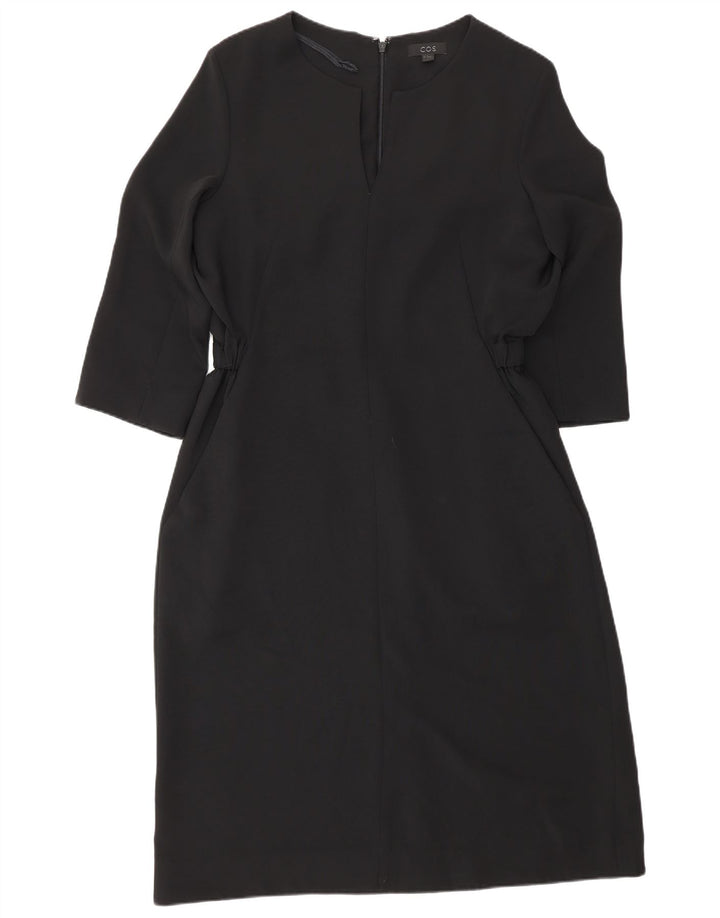 Cos Dame 3/4-ærmet Skede Kjole EU 38 Medium Sort Polyester