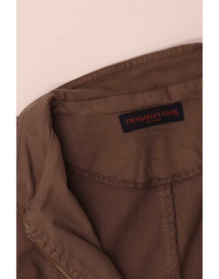 Trussardi Jeans Dame Bomber Jacket UK 8 Small Beige