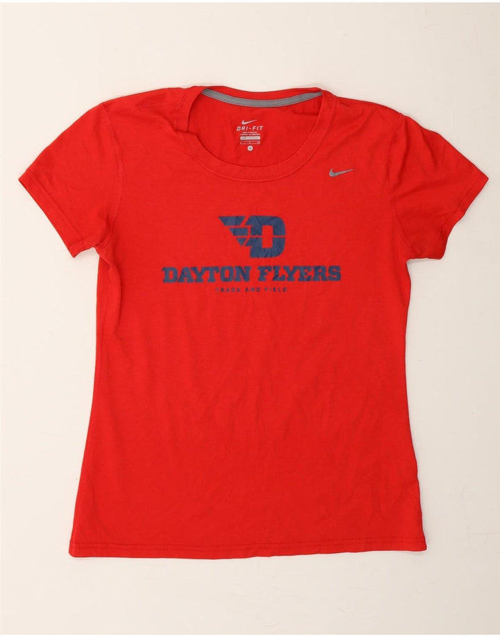 NIKE Womens Dri Fit Oversized Graphic T-Shirt Top UK 10 Small Red Vintage Nike and Second-Hand Nike from Messina Hembry 