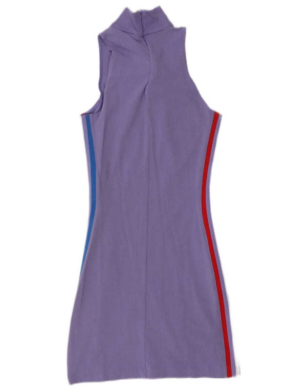 Adidas Dame Ærmeløs Grafisk Bodycon Kjole UK 10 Lille Lilla