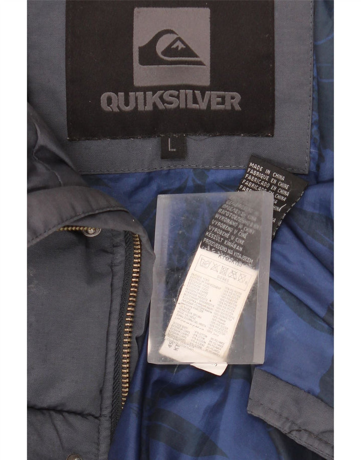 Quiksilver herre polstret jakke UK 40 Stor marineblå bomuld