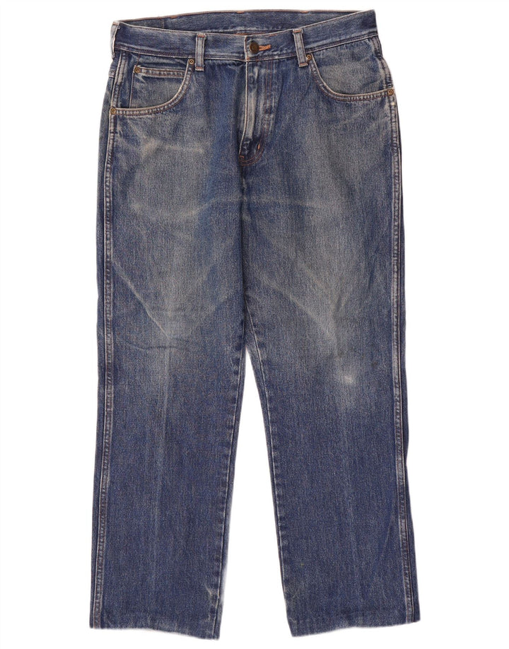 Wrangler Herre Regular Fit Straight Jeans W32 L27 Blå Bomuld