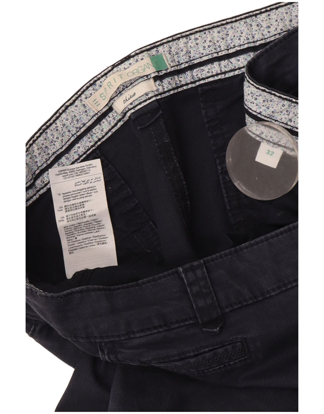 Esprit Dame Slim Chino Bukser W32 L31 Marineblå Bomuld