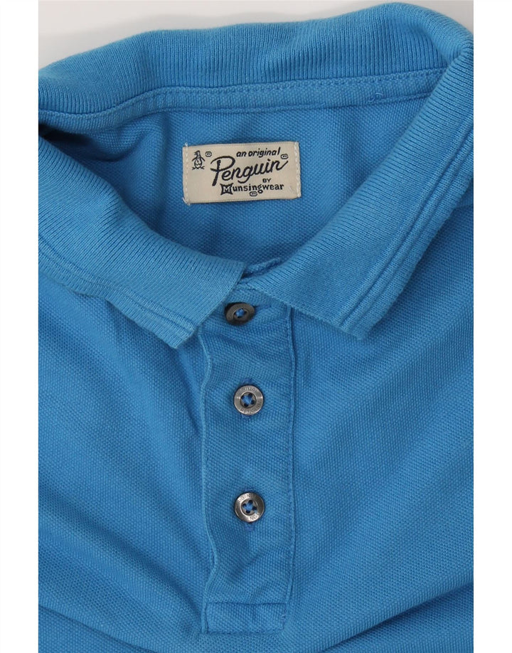 PENGUIN Mens Polo Shirt Small Blue Cotton Vintage Penguin and Second-Hand Penguin from Messina Hembry 