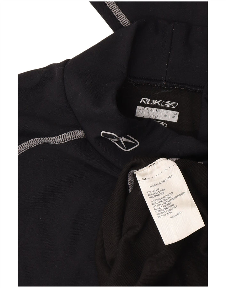 REEBOK Womens Top Long Sleeve UK 12 Medium Black Nylon
