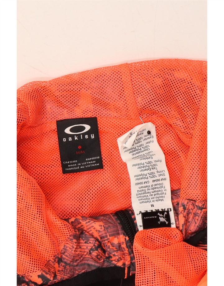 OAKLEY Mens Hooded Rain Jacket UK 38 Medium Red Colourblock Polyester Vintage Oakley and Second-Hand Oakley from Messina Hembry 