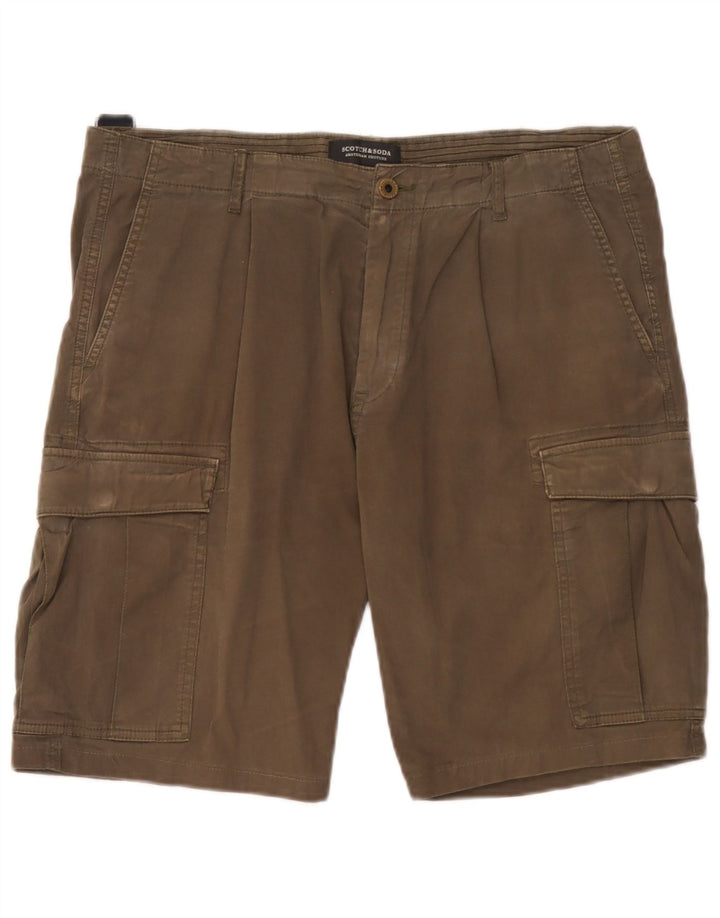 Scotch & Soda Herre Pegged Cargo Shorts W34 Large Khaki Cotton