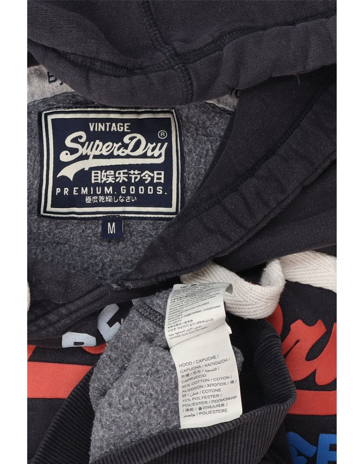 Superdry Grafisk hættetrøje til mænd mellem marineblå bomuld