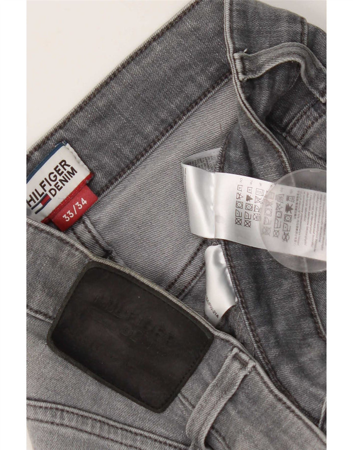Tommy Hilfiger Herre Slim Jeans W33 L34 Grå Bomuld