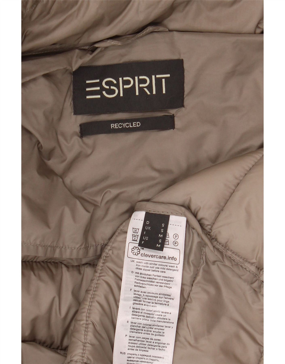 ESPRIT Womens Polstret Frakke UK 10 Small Beige Polyamid