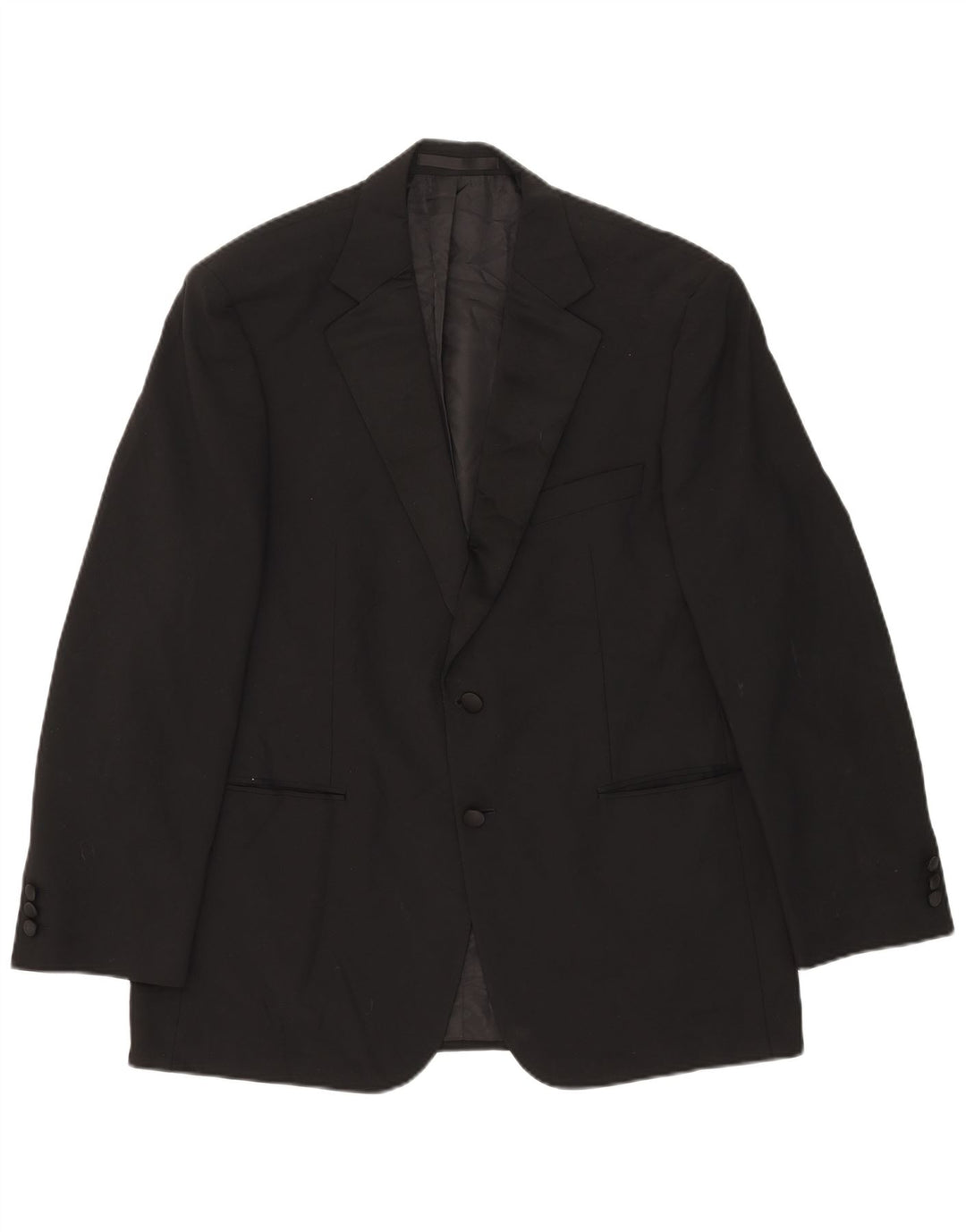 Marks & Spencer Herre 2-knaps blazerjakke UK 42 Stor sort polyester