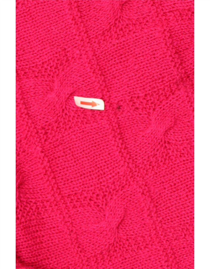 Vintage dame sweater med rund hals DK 16 stor pink