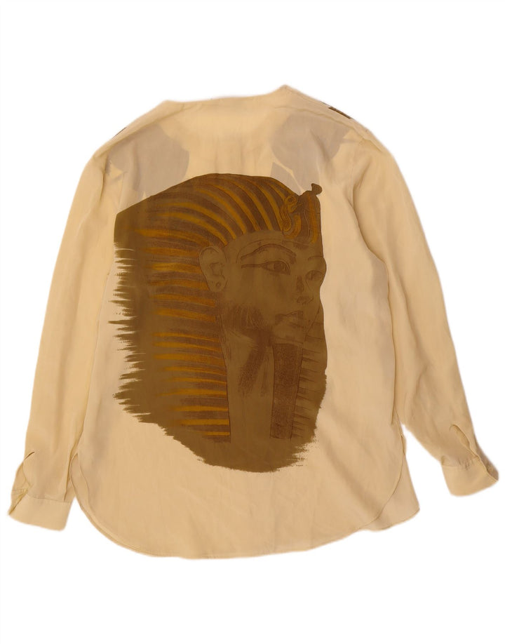 Mario Pucci Cecconi Graphic Graphic Shirt Bluse IT 44 Medium Beige