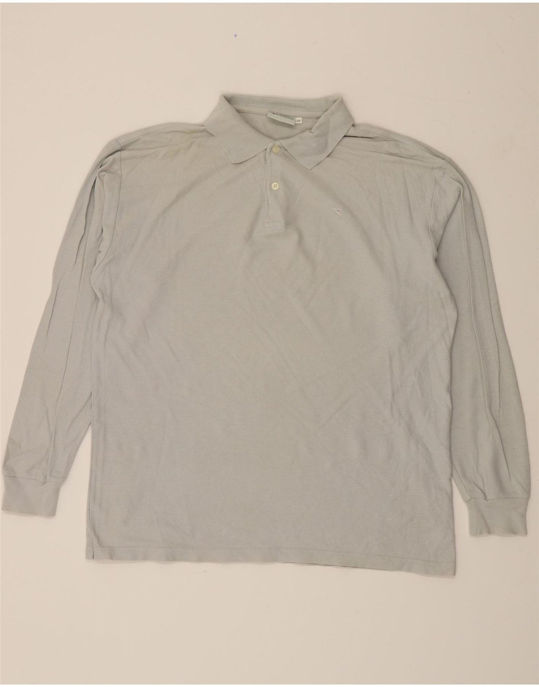 DIADORA Mens Long Sleeve Polo Shirt IT 50 Medium Grey Cotton Vintage Diadora and Second-Hand Diadora from Messina Hembry 