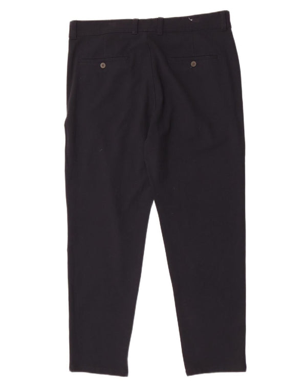 Zara Herre Chinobukser EU 44 Large W34 L28 Marineblå Polyester