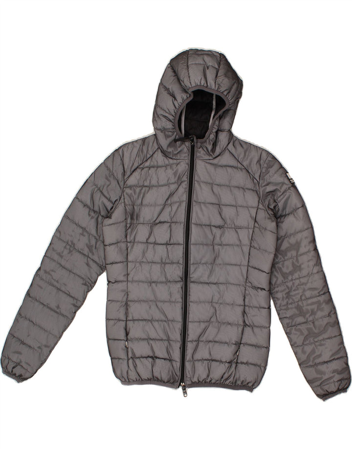 PICKWICK Womens Hooded Padded Jacket  UK 14 Medium Grey Polyester Vintage Pickwick and Second-Hand Pickwick from Messina Hembry 