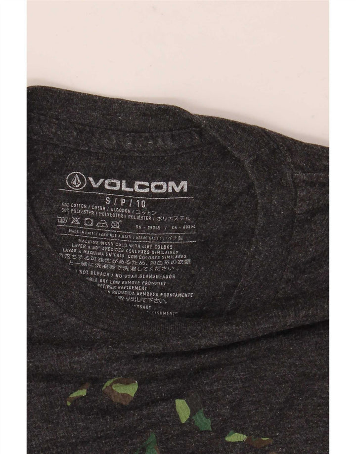 Volcom Herre grafisk T-shirt Top Lille grå Flecked Bomuld