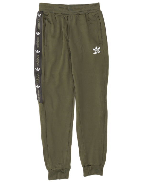 Adidas Drenge Træningsdragt Bukser Joggers 13-14 år Khaki Colourblock