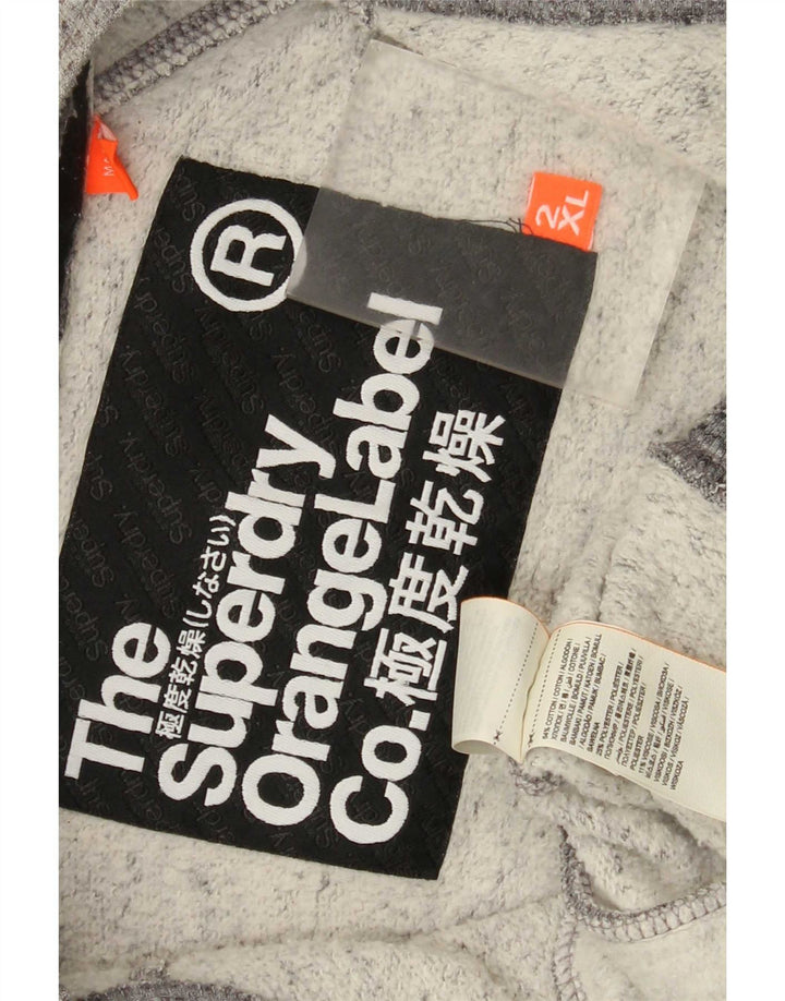Superdry Træningsdragt Topjakke til mænd 2XL Grå Flecked Bomuld