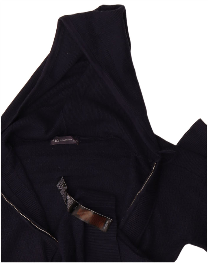 Marks & Spencer Dame Cardigan Sweater UK 10 Small Navy Blue Viscose