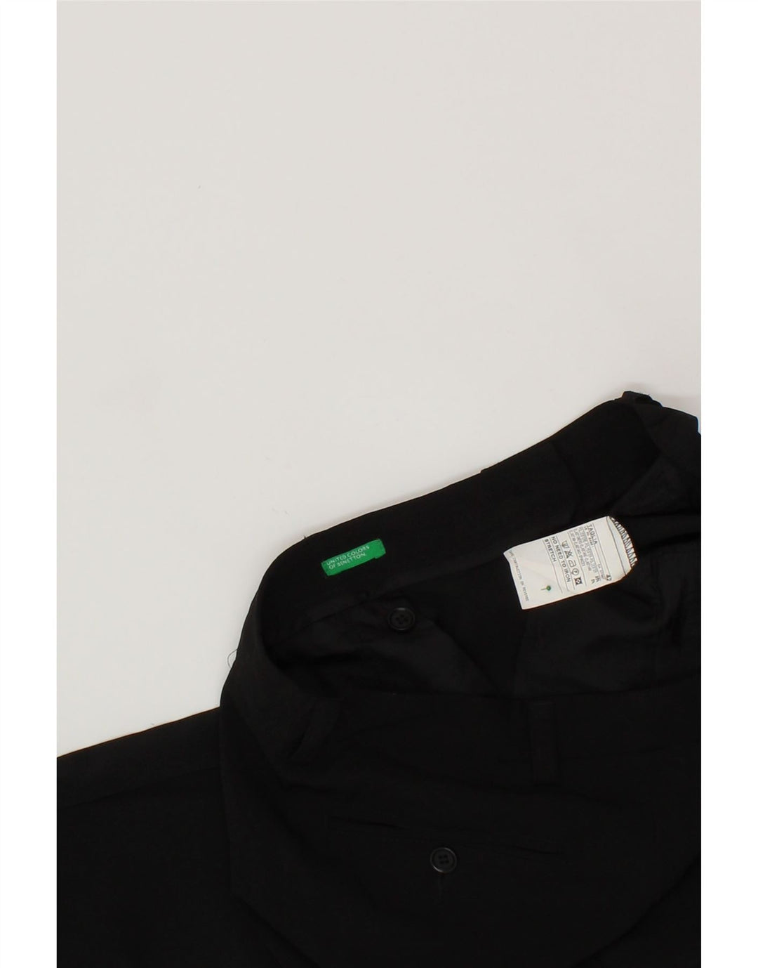 BENETTON Womens Straight Casual Trousers IT 42 Medium W32 L30 Black Vintage Benetton and Second-Hand Benetton from Messina Hembry 