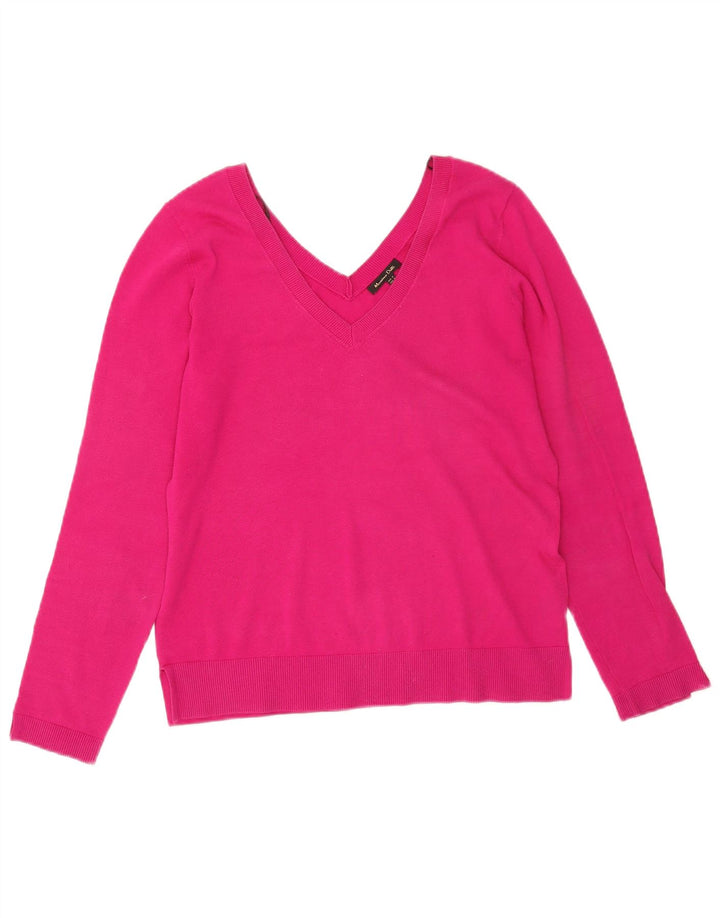 Massimo Dutti Dame V-hals sweater UK 14 Medium Pink Bomuld