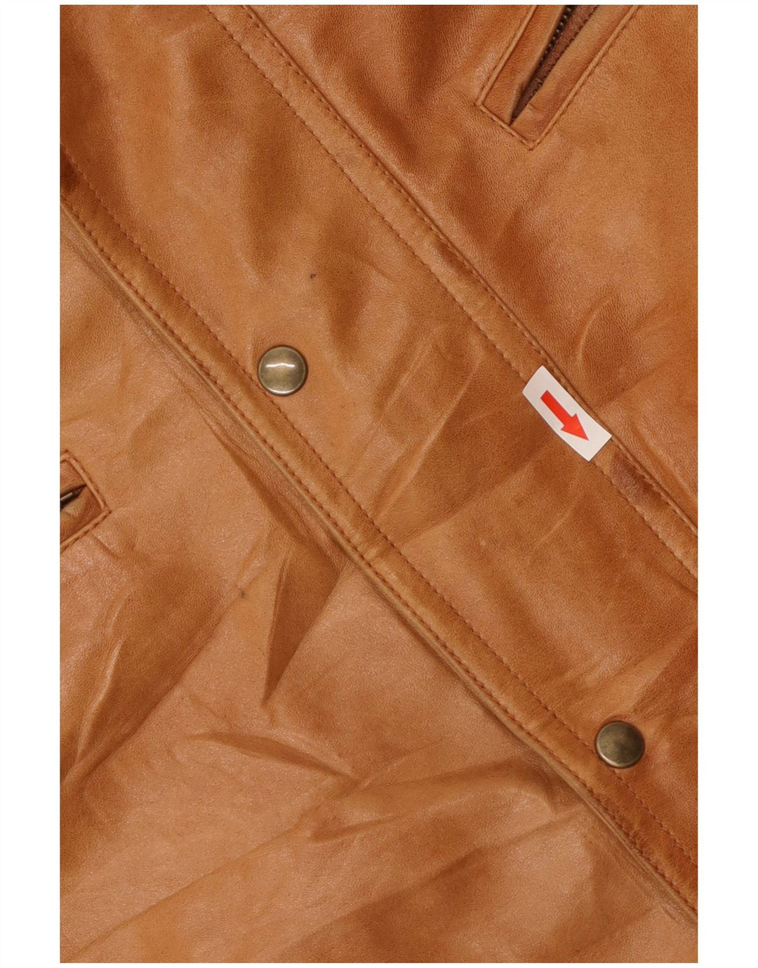 Vintage Herre Læderjakke UK 38 Medium Beige Læder