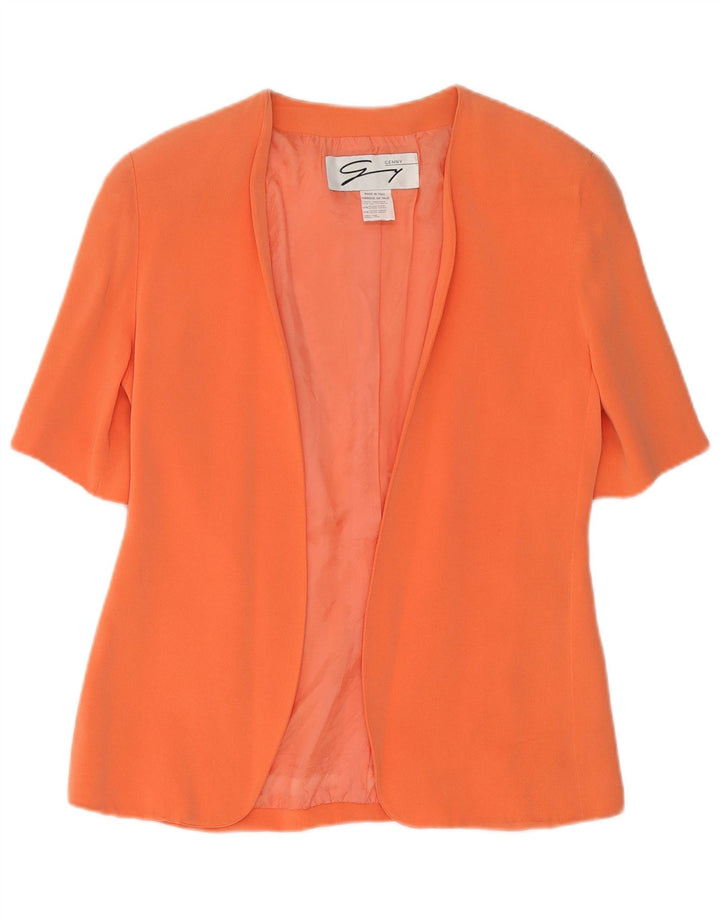 Genny Kortærmet Cardigan Top US 10 Large Orange Acetate