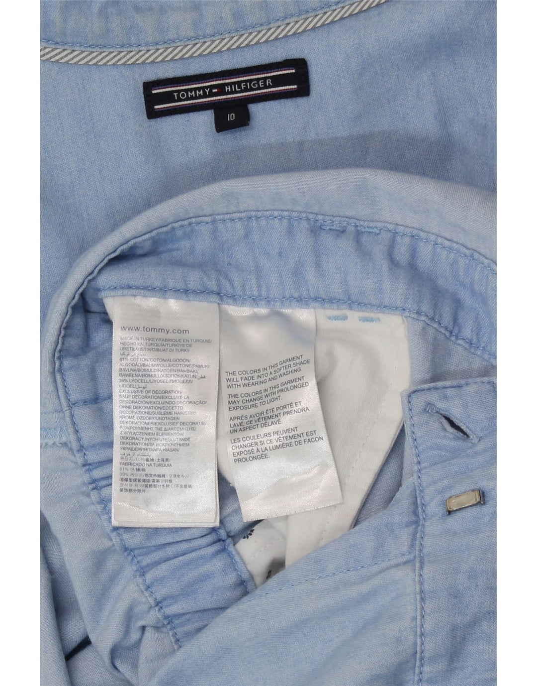 Tommy Hilfiger Dame 3/4 ærmet Playsuit US 10 Large Blue Cotton