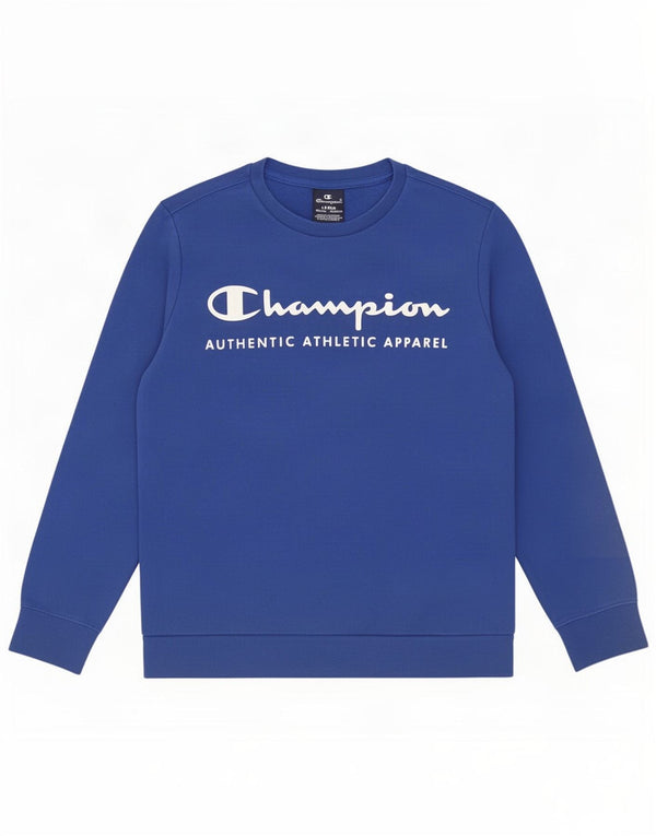 Champion Boys Graphic Sweatshirt Jumper 11-12 Years Large Blue Cotton