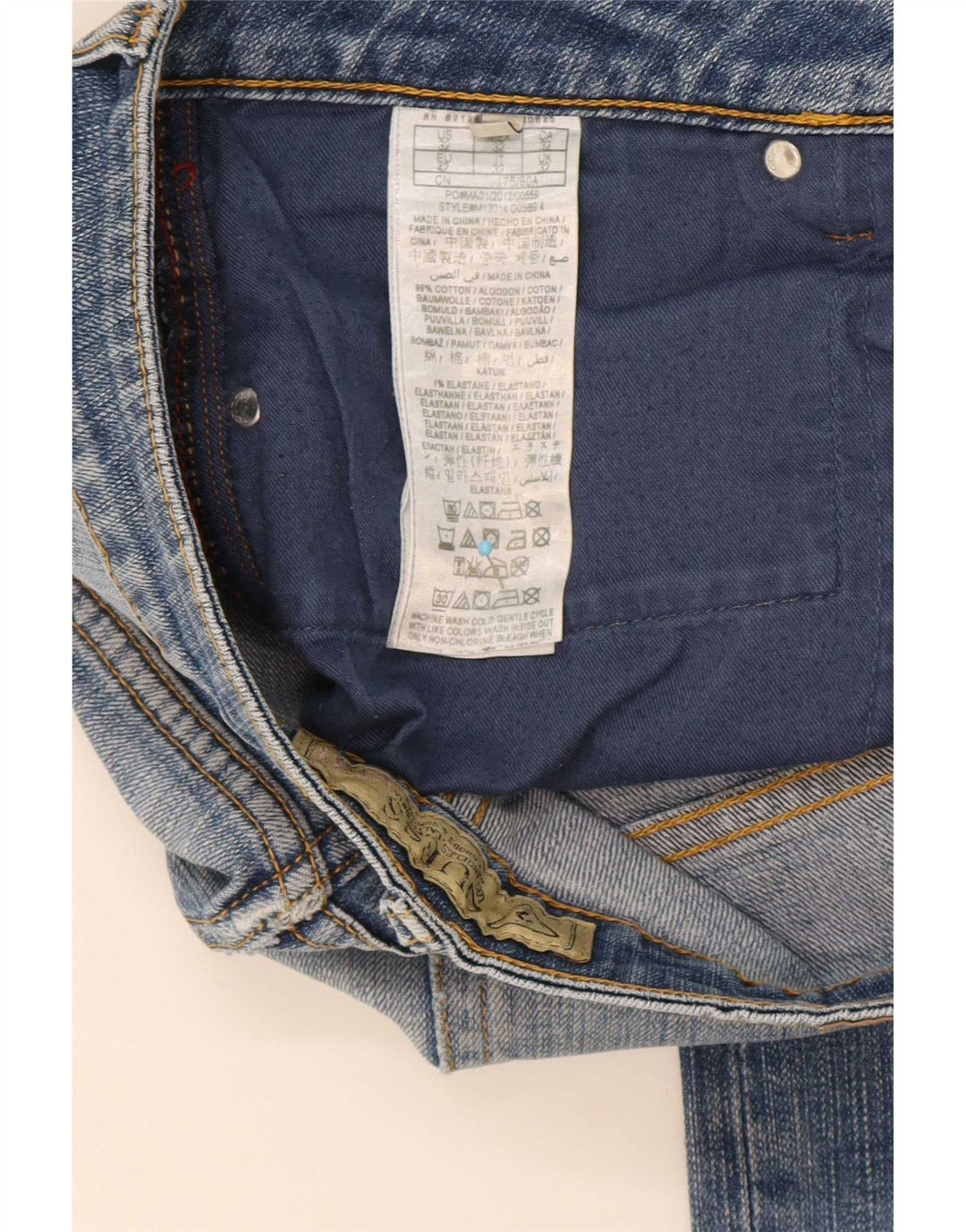 Guess Straight Jeans til mænd W32 L29 blå bomuld