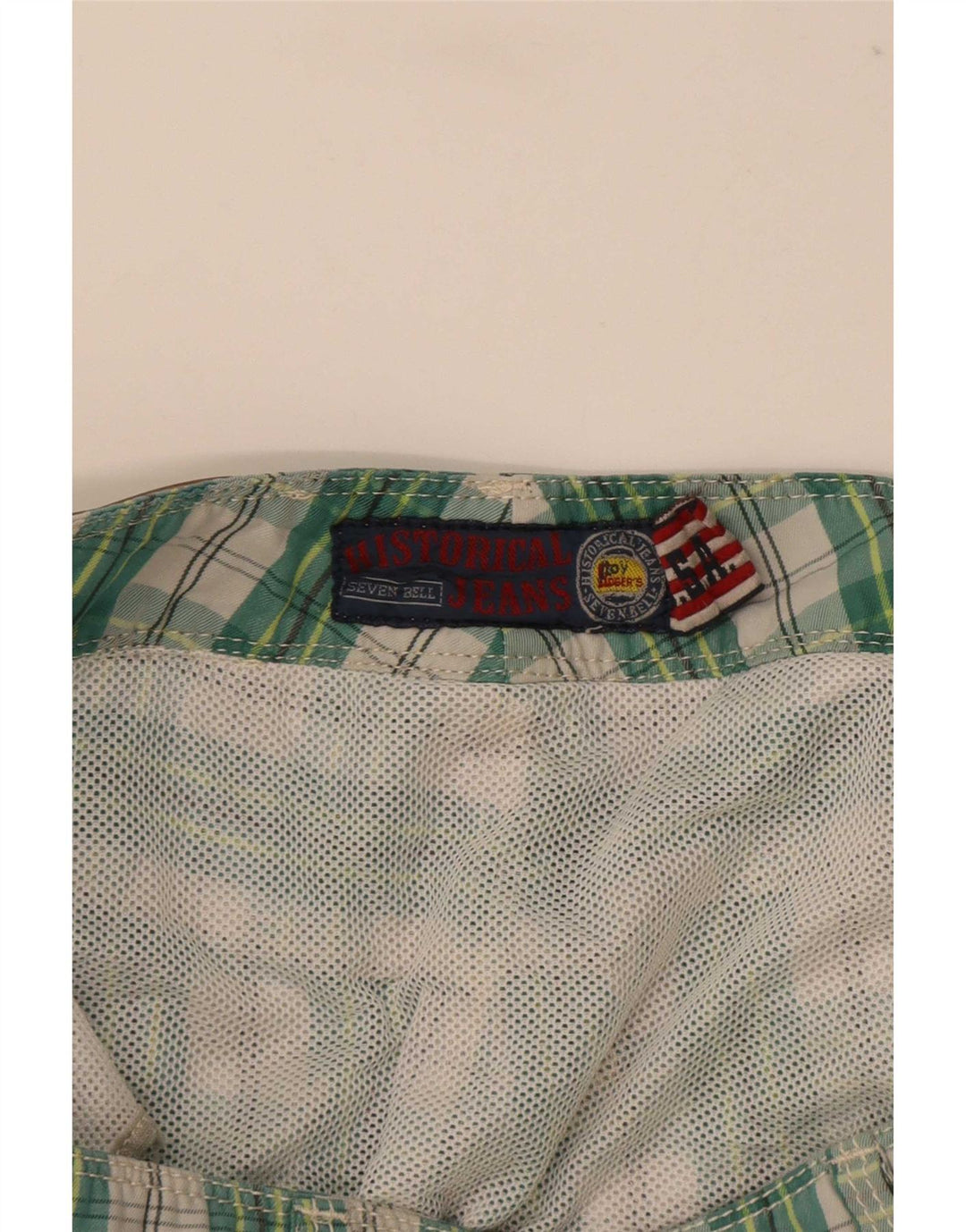 Roy Rogers Badeshorts til mænd store grøn ternet polyester