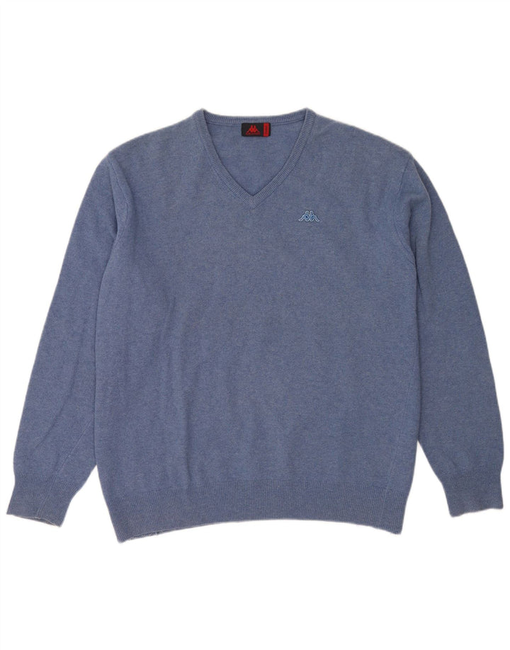 Kappa Herre V-hals sweater XL Blå Uld