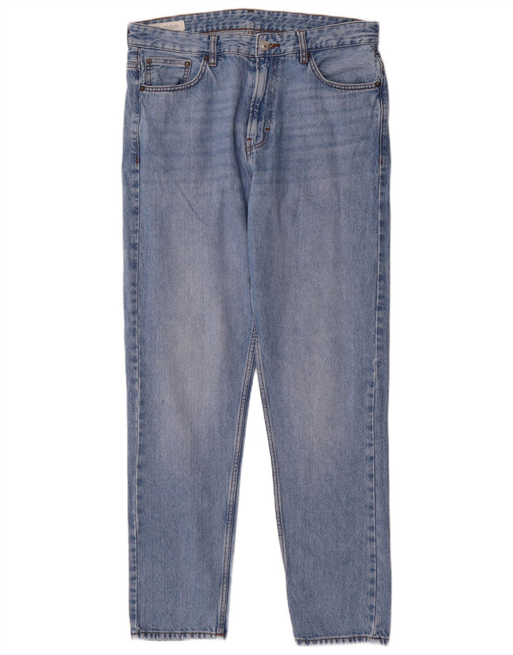 Zara Straight Jeans til mænd EU 42 Large W32 L32 Blå Bomuld