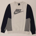 Nike grafisk sweatshirt til mænd, stor hvid colourblock bomuld