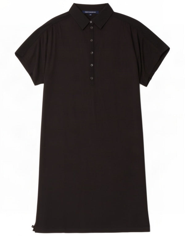 French Connection Dame Oversized Polo Dress UK 6 XS Black Modal