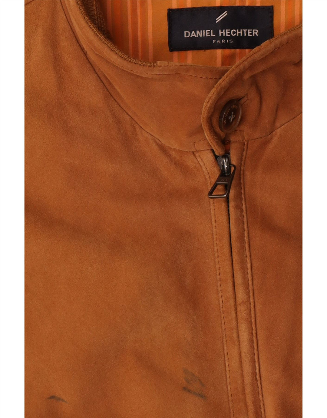 Daniel Hechter Herre Ruskind Bomber Jacket UK 40 Large Brown Læder