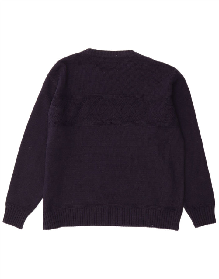 Marks & Spencer Herre Boat Neck Jumper Sweater Stor marineblå akryl