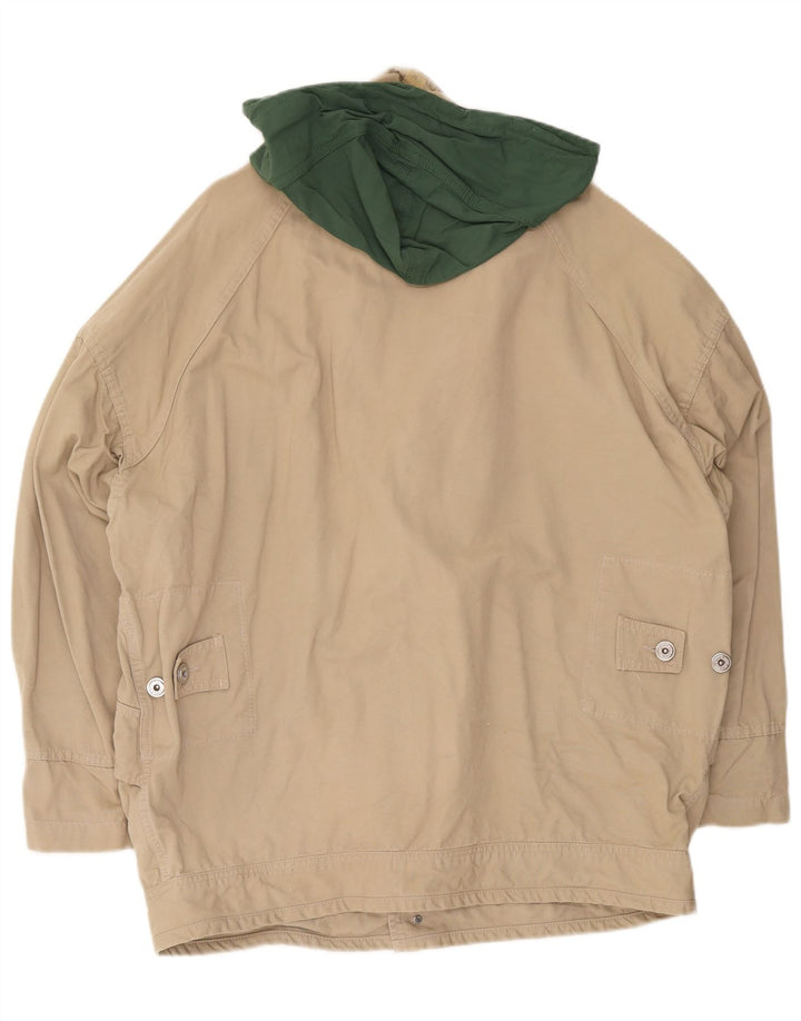 Murphy & Nye Herre Hooded Utility Jacket UK 42 XL Beige Bomuld