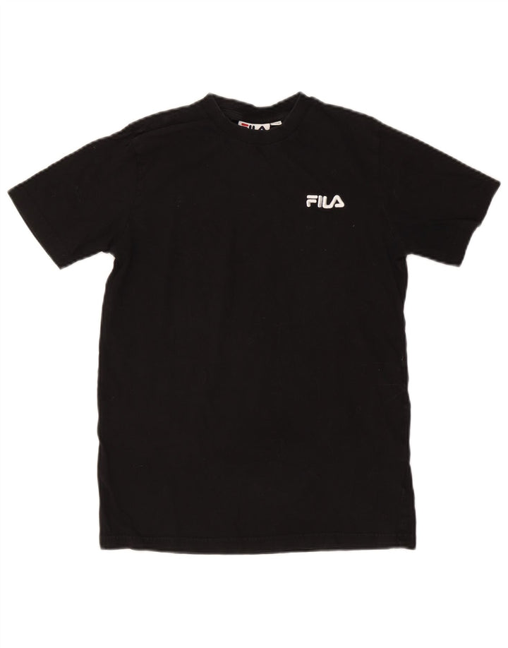 FILA T-shirt top til kvinder UK 6 XS Sort bomuld